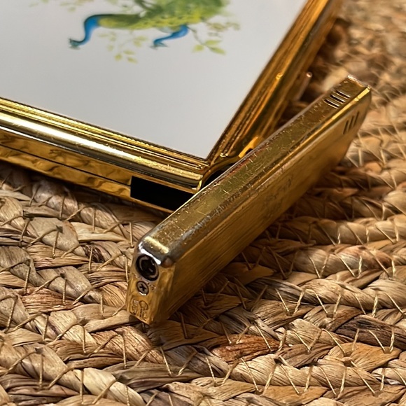 Vintage Colibri Cigarette Case w Peacocks & Built-In Lighter Initialed KGB - Picture 14 of 17